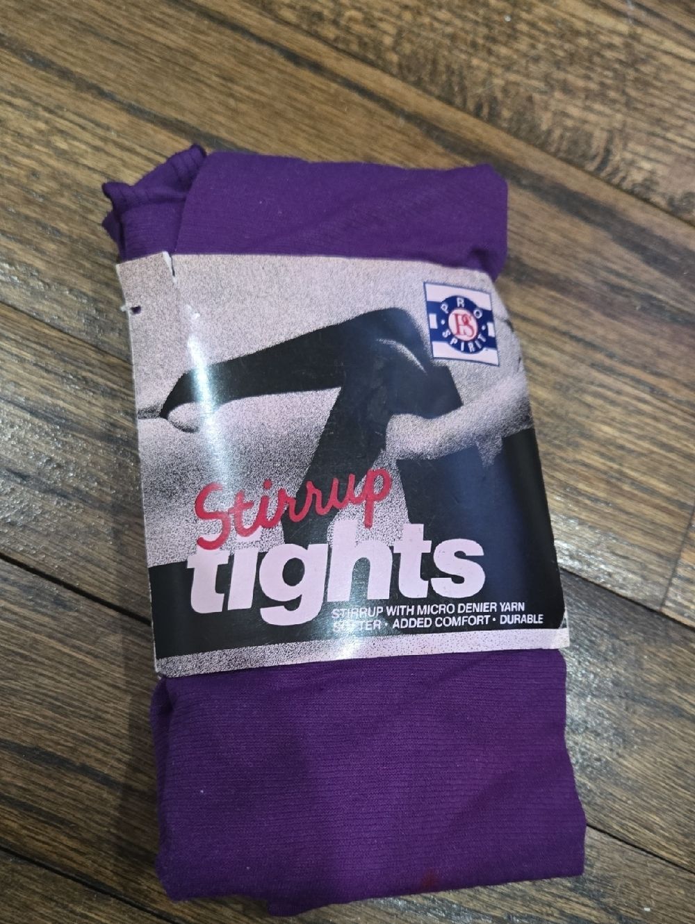 Vintage Pro spirit Purple Stirrup Exercise Tights Size CD